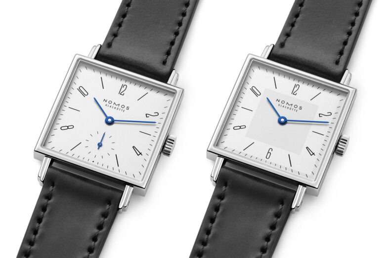 NOMOS Glashütte Tetra 27 white и Tetra 27 duo — геометрия баухауса в компактном формате
