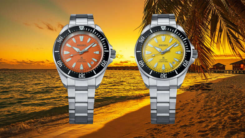 Seiko Prospex HBB003K и HBB004K — закат над морским побережьем
