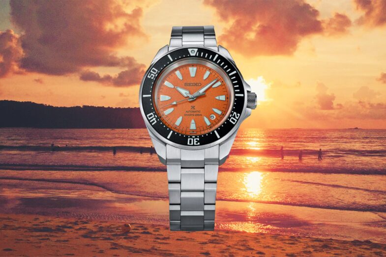 Seiko Prospex HBB003K и HBB004K — закат над морским побережьем
